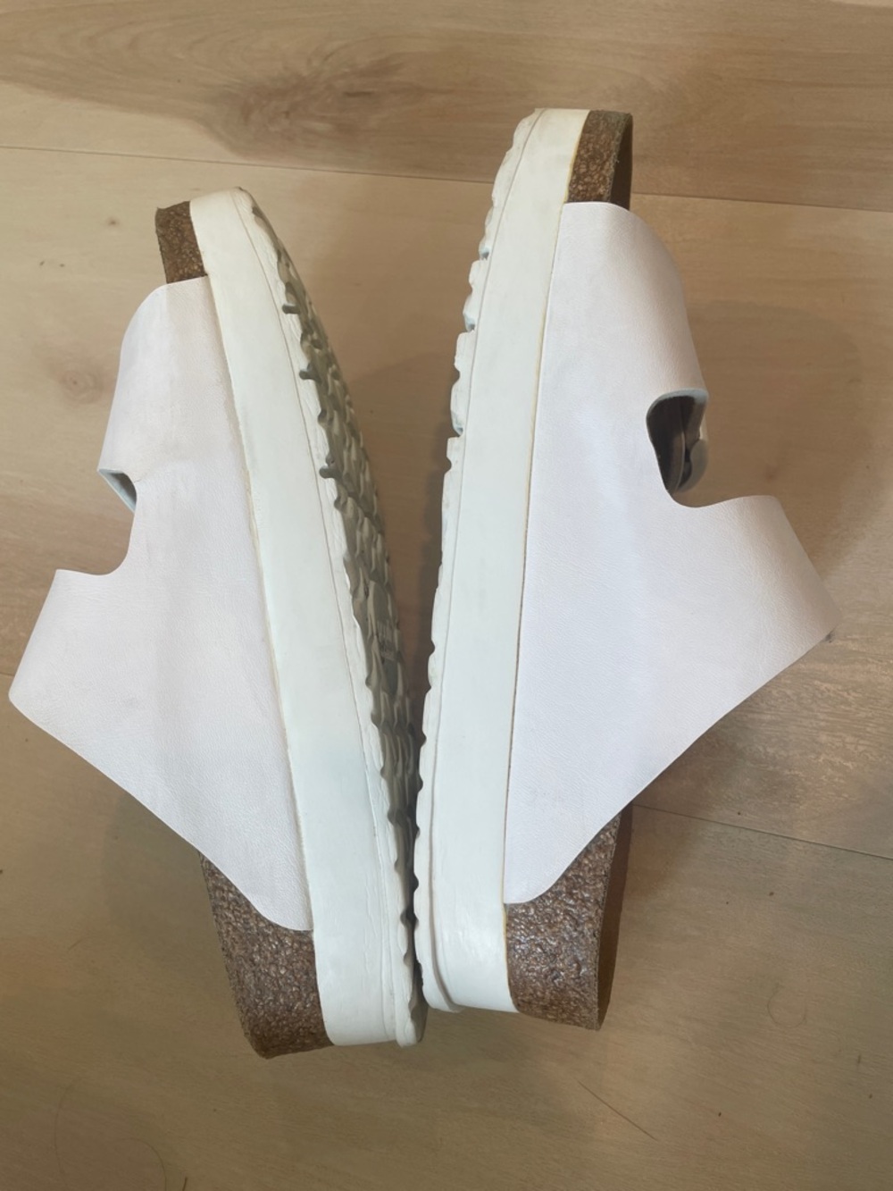 White Birkenstock papillon vegan Arizona Platform flex sole - Picture 5 of 9